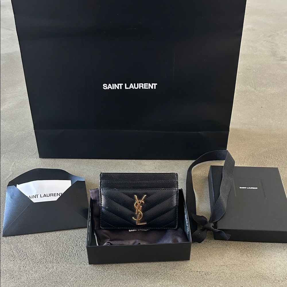 🖤 Saint Laurent Cassandre Matelassé Card Holder - Picture 2 of 8